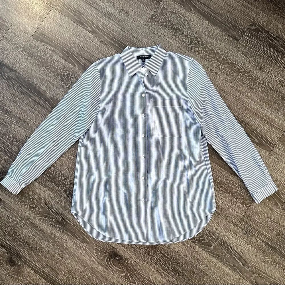 Lafayette 148 pinstripe button down